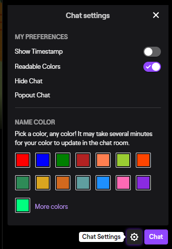 how to change chat color on twitch